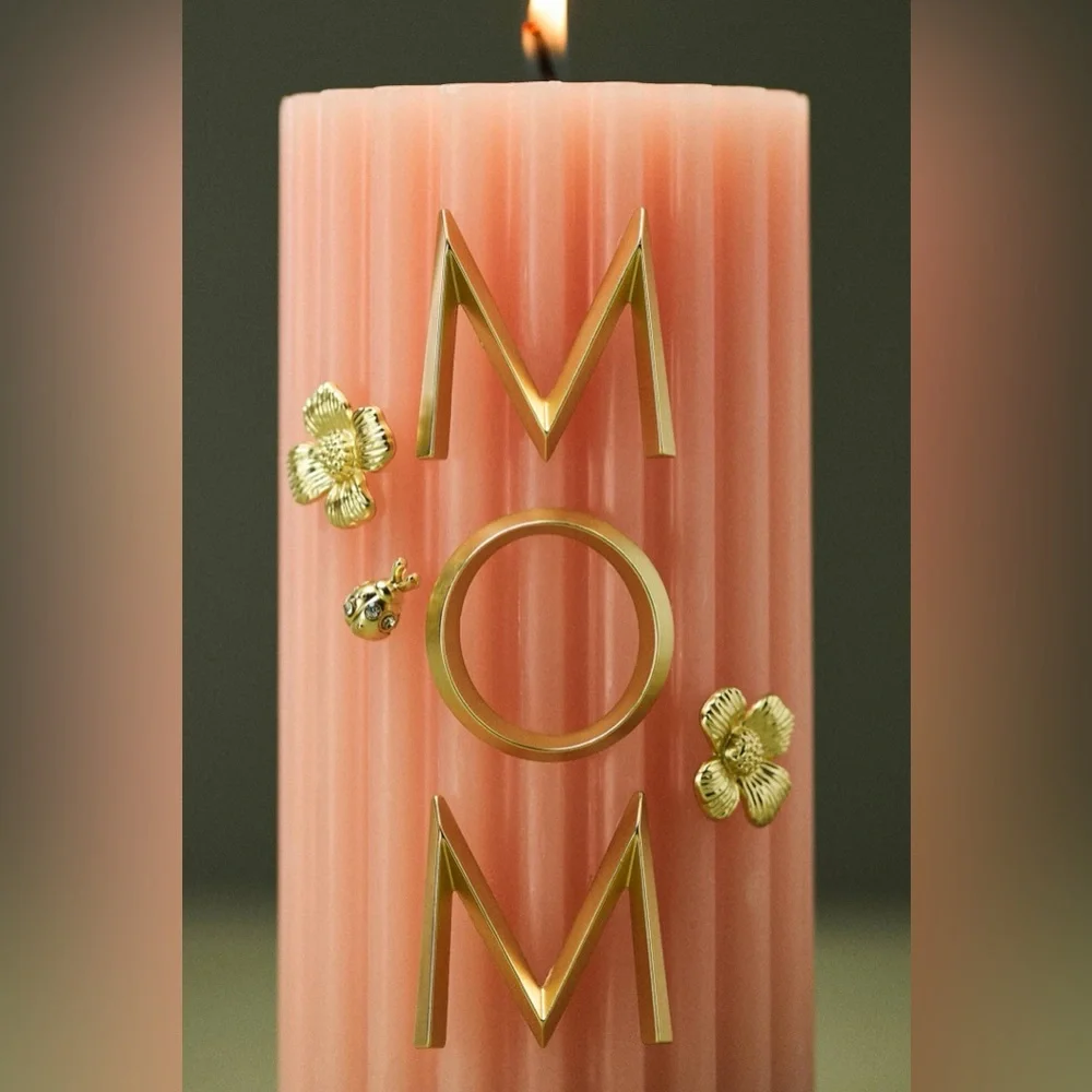Anthropologie Golden “Mom” Candle Charm NWT Girly Coquette Cottagecore Whimsical